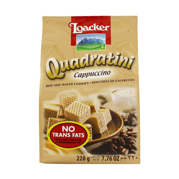 Loacker Quadratini Cappuccino Wafer Cookies 220g For Cheap