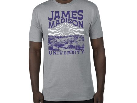 USCAPE James Madison University Sunburst Renew Short Sleeve Tee, Stormy Grey Online Sale