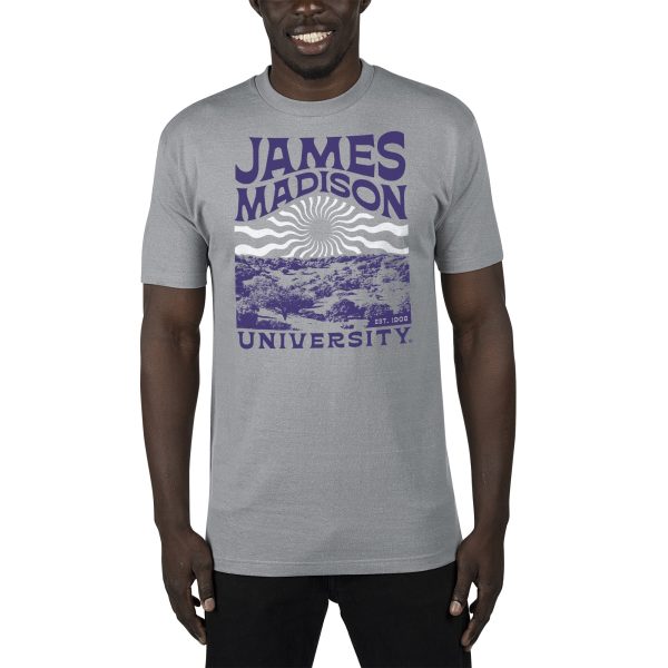 USCAPE James Madison University Sunburst Renew Short Sleeve Tee, Stormy Grey Online Sale