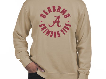 USCAPE University of Alabama Radial Fleece Crewneck, Sandstone Online