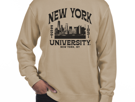 USCAPE New York University Wilder Fleece Crewneck, Sandstone Cheap