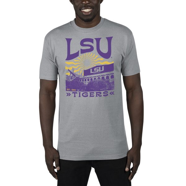 USCAPE LSU Sunburst Renew Short Sleeve Tee, Stormy Grey Fashion