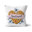 Bavarian Cushion, Retro Gingerbread Heart & Floral print  Spatzerl , pink - incl. filling Online