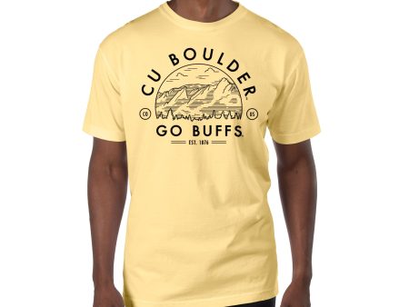 USCAPE University of Colorado Boulder Voyager Short Sleeve Tee, Lemonade on Sale