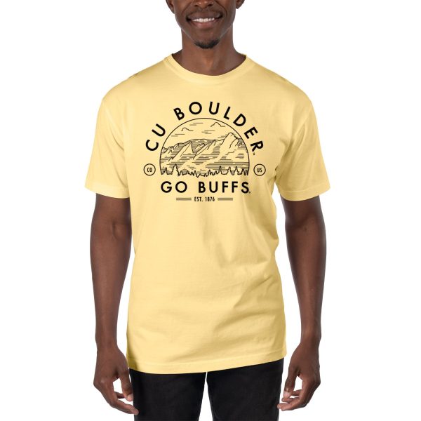 USCAPE University of Colorado Boulder Voyager Short Sleeve Tee, Lemonade on Sale