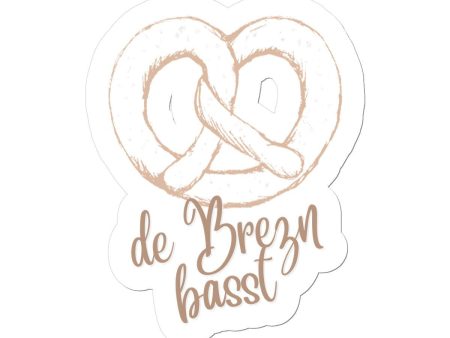 Bavarian Statement Sticker  Brezn basst  vinyl, 4 sizes - White on Sale