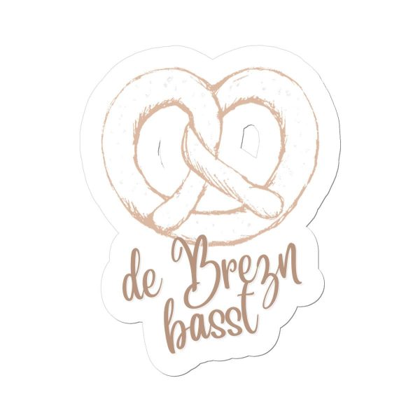 Bavarian Statement Sticker  Brezn basst  vinyl, 4 sizes - White on Sale