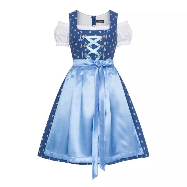 Bavarian Dirndl Dress Julia, 3pcs - Blue For Sale