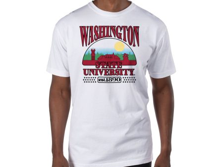 USCAPE Washington State University Stars Short Sleeve Tee, White Hot on Sale