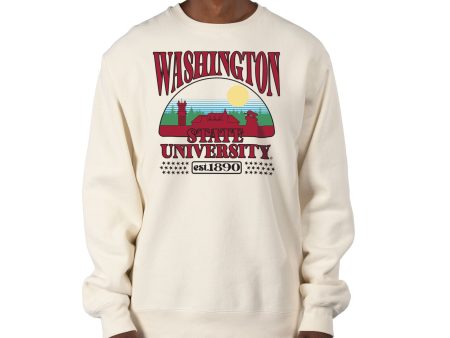 USCAPE Washington State University Stars Heavyweight Crewneck, Bone Online now