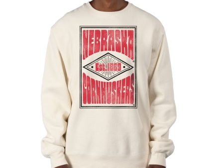 USCAPE University of Nebraska Poster Heavyweight Crewneck, Bone Online now