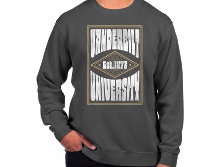 USCAPE Vanderbilt University Poster Fleece Crewneck, Black Hot on Sale