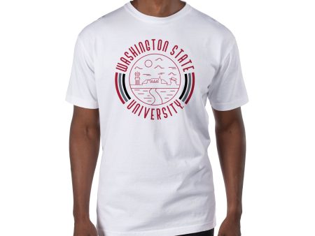 USCAPE Washington State University  90s Flyer Short Sleeve Tee, White For Cheap