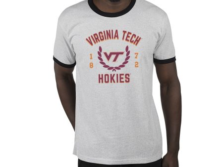 USCAPE Virginia Tech Academy Renew Short Sleeve Ringer, Ash Black Online Hot Sale