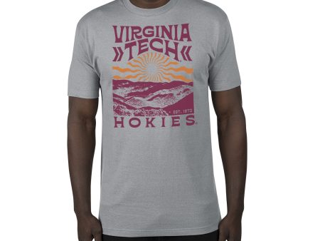 USCAPE Virginia Tech Sunburst Renew Short Sleeve Tee, Stormy Grey Cheap