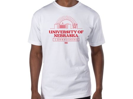 USCAPE University of Nebraska Old School Short Sleeve Tee, White Supply