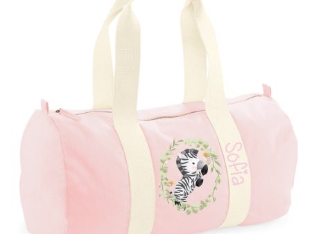 Borsone in cotone canvas Rosa personalizzato Zebra Online Sale