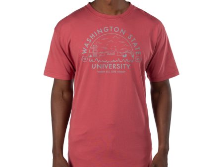 USCAPE Washington State University Voyager Short Sleeve Tee, Shiraz For Discount