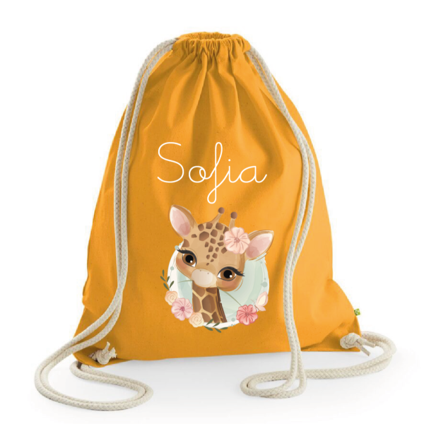 Zaino a sacca in cotone pesante Giraffa Online Hot Sale