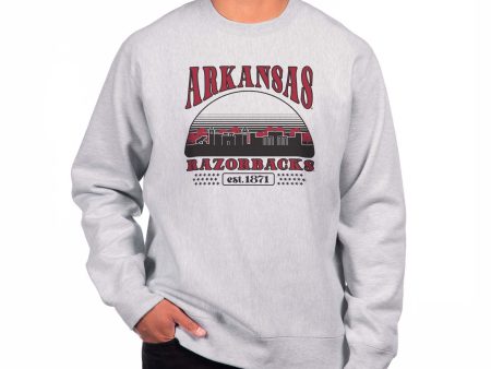 USCAPE University of Arkansas Stars Heavyweight Crewneck, Grey Heather Supply