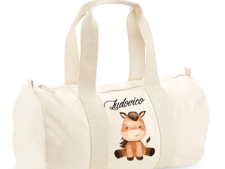 Borsone in cotone canvas personalizzato Baby Horse Online