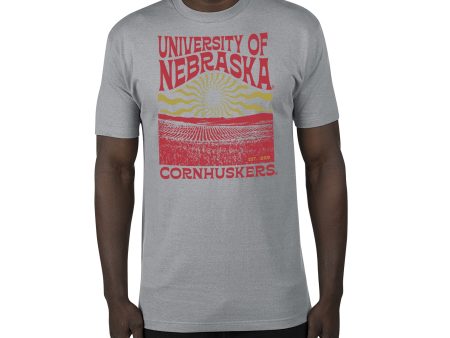 USCAPE University of Nebraska Sunburst Renew Short Sleeve Tee, Stormy Grey Discount