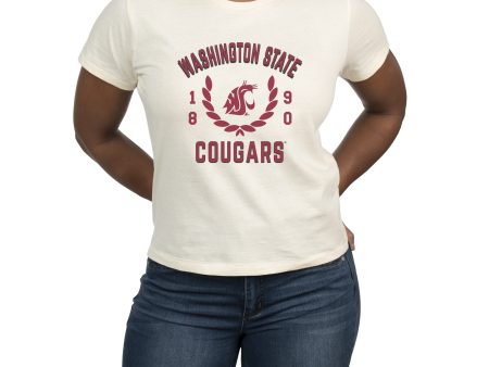 USCAPE Washington State University Academy High Waisted Tee, Vintage White For Sale