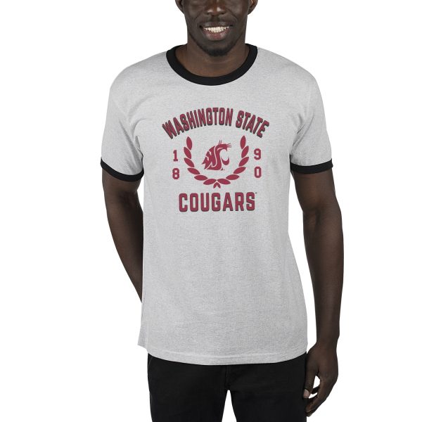 USCAPE Washington State University Academy Renew Short Sleeve Ringer, Ash Black Supply