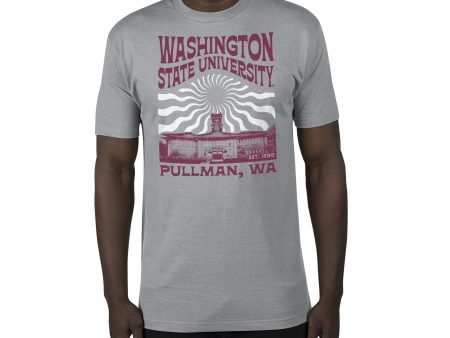 USCAPE Washington State University Sunburst Renew Short Sleeve Tee, Stormy Grey Sale