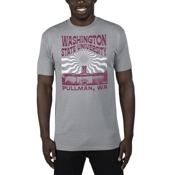 USCAPE Washington State University Sunburst Renew Short Sleeve Tee, Stormy Grey Sale