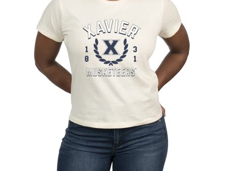 USCAPE Xavier University Academy High Waisted Tee, Vintage White Online