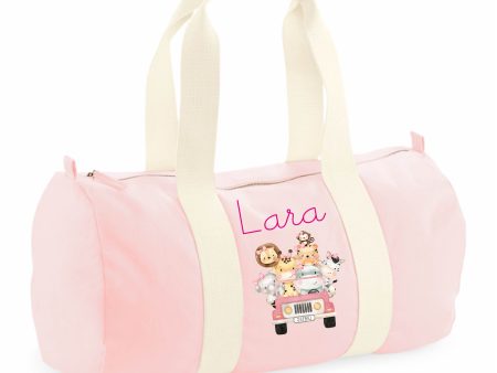 Borsone Baby in cotone stampa Safari Rosa personalizzato con nome Online now