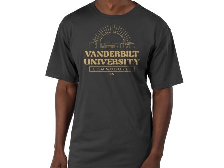 USCAPE Vanderbilt University Old School Short Sleeve Tee, Black Hot on Sale