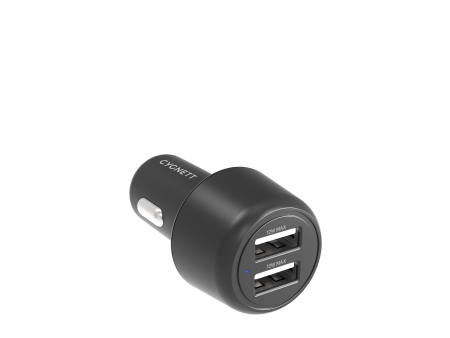 12W Dual Port Car Charger - Black For Cheap