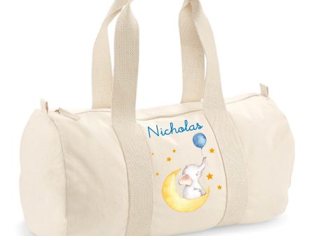 Borsone in cotone canvas personalizzato Elefantino su Luna Discount